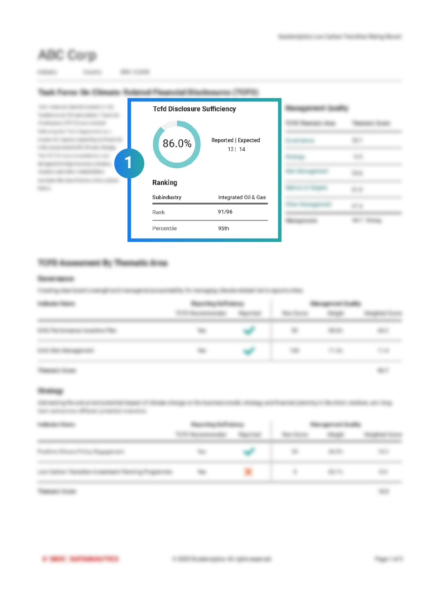 ESG Risk ratings report showcasing company rating